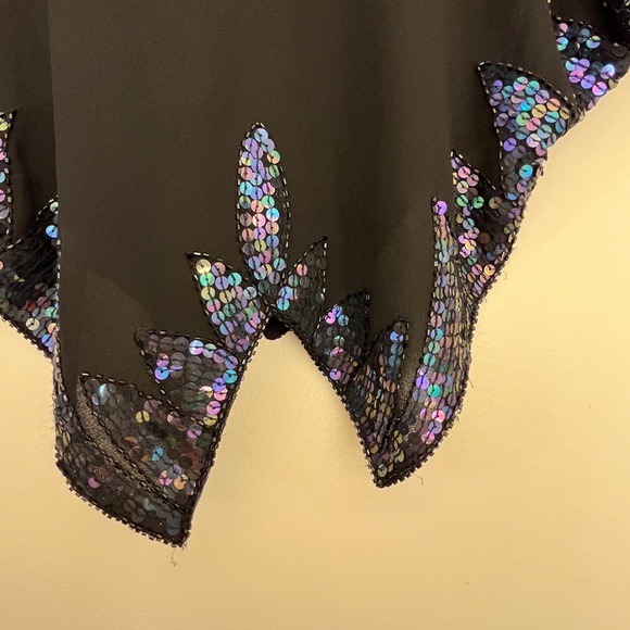 Free People Sequin Butterfly Beaded Crop Top in Black purple Size S/P - Picture 9 of 9